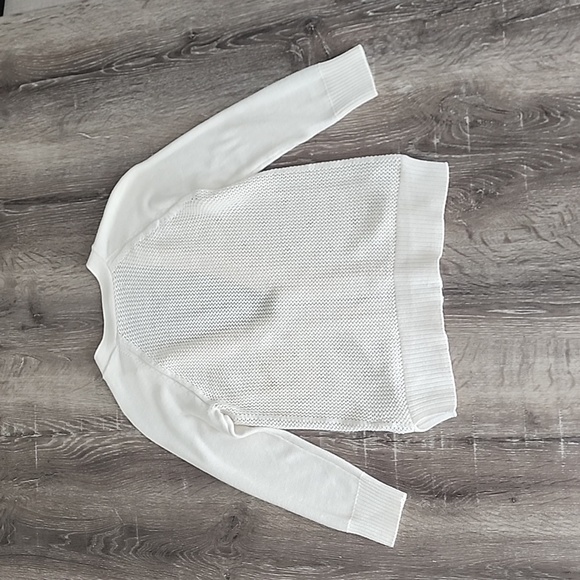 American Eagle Outfitters Grommet Detail Zip Front Lightweight Cardigan XS Ivory - Picture 8 of 8